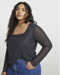 Simply Be - Square Neck Mesh Top - Lyst