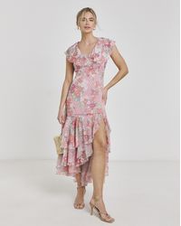 Simply Be - Boutique Frill Hem Georgette Maxi Dress - Lyst