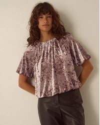 Monsoon - Breeda Bubble Hem Velvet Top - Lyst