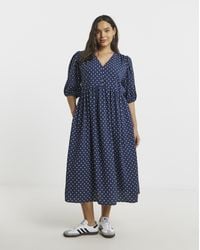 Simply Be - Button Through Midi Dress - Lyst
