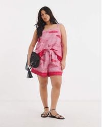Simply Be - Sardine Print Linen Shorts - Lyst