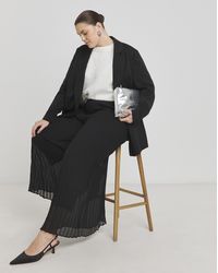 Simply Be - Pleated Wide Leg Trousers - Lyst