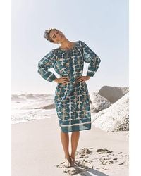 Monsoon - Leila Print Midi Beach Dress - Lyst