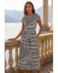 Roman - Roman Abstract Print Midi Dress - Lyst