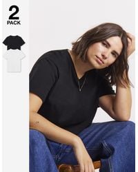 Simply Be - 2 Pack High V Neck Slim Fit T-Shirt - Lyst