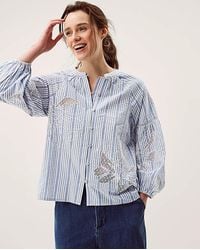 Monsoon - Maia Embroidered Stripe Blouse - Lyst