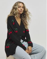 Simply Be - Cherry Print Boyfriend Cardigan - Lyst