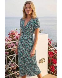 Roman - Roman Floral Twist Stretch Midi Dress - Lyst