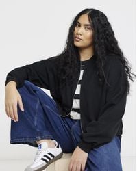 Simply Be - Cut & Sew Zip Up Bomber Jacket - Lyst