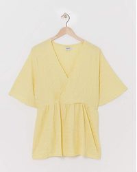 Simply Be - Textured Jersey Wrap Top - Lyst
