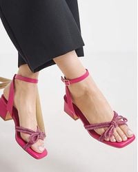 Simply Be - Diamante Bow Low Block Heel Extra Wide - Lyst