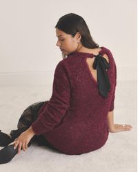 Simply Be - Tinsel Knit Bow Back Jumper - Lyst