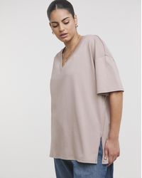 Simply Be - Sbe Oversized Slouchy V Neck T-Shirt - Lyst