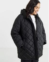 Simply Be - Hooded Quilt Swing Coat - Lyst
