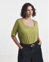 Simply Be - Half Sleeve Square Neck Top - Lyst