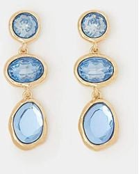Accessorize - Triple Gem Drop Earrings - Lyst
