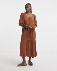 Simply Be - Crinkle Tiered Maxi Dress - Lyst
