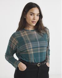 Simply Be - Long Sleeve Mesh Top - Lyst