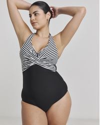 Figleaves - Tailor Halter Swimsuit - Lyst
