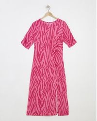 Simply Be - Zebra Print Slinky Midi Dress - Lyst
