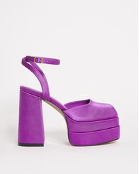 Simply Be - Square Toe Platform Heeled Shoes Wide - Lyst