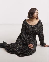 Simply Be - Frill Neck Detail Midi Dress - Lyst