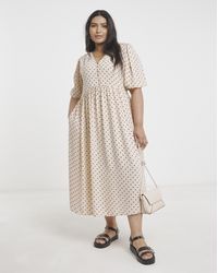 Simply Be - Button Through Midi Dress - Lyst