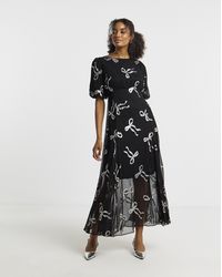 Simply Be - Joanna Hope Lurex Bow Dress - Lyst