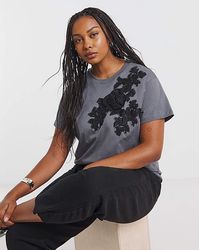 Simply Be - Lace Rosette T-Shirt - Lyst