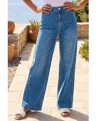 Roman - Roman Wide Leg Stretch Denim Jeans - Lyst