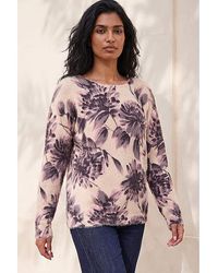 Roman - Roman Floral Print Fluffy Knit Jumper - Lyst