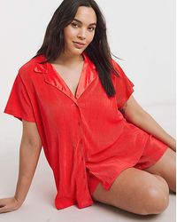 Simply Be - Plisse Lounge Short Set - Lyst