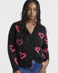 Simply Be - Candy Cane Hearts Christmas Cardigan - Lyst