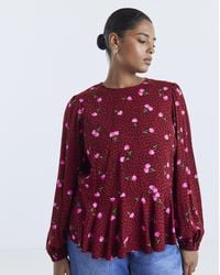 Simply Be - Long Sleeve Peplum Top - Lyst