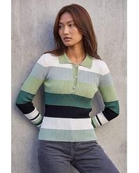 Roman - Roman Stripe Collar Rib Knit Jumper - Lyst