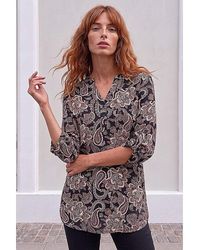 Roman - Roman Paisley Print V-Neck Stretch Shirt - Lyst