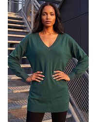 Roman - Roman V-Neck Stretch Longline Jumper - Lyst