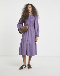 Neon Rose - Shirred Detailed Midaxi Dress - Lyst