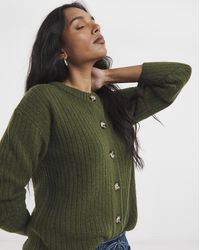 Simply Be - Crew Neck Ribbed Cardigan - Lyst