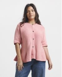 Simply Be - Short Sleeve Peplum Cardigan - Lyst