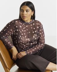 Simply Be - High Neck Mesh Top - Lyst