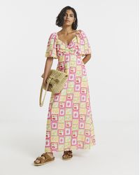 Twisted Wunder - Linen Postcard Maxi Dress - Lyst