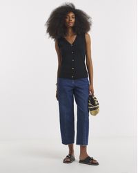 Simply Be - Ribbed Button Through Vest - Lyst