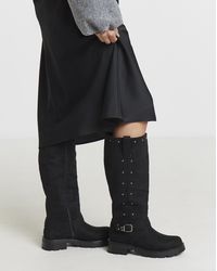 Simply Be - Studded Biker Boots Wide Curvy - Lyst