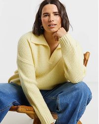 Simply Be - Collared Rib Jumper - Lyst