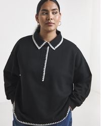 Simply Be - Whipstitch Ls Polo Sweat - Lyst