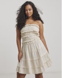 Beach To Beach - Broderie Mini Beach Dress - Lyst