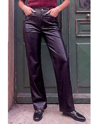 Roman - Roman Faux Leather Straight Leg Jean - Lyst