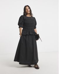 Simply Be - Smocked Poplin Blouse - Lyst