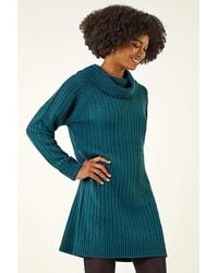 Roman - Roman Roll Neck Knitted Jumper Dress - Lyst
